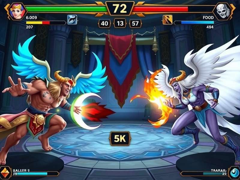 Smite Deity Duel gameplay screenshot showing deities battling in a mythological arena